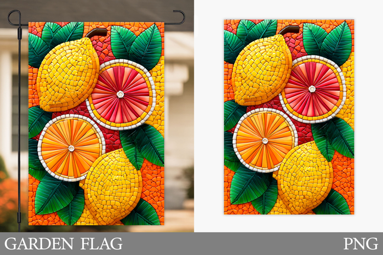 Lemons Garden Flag Design. Summer Garden Flag Sublimation