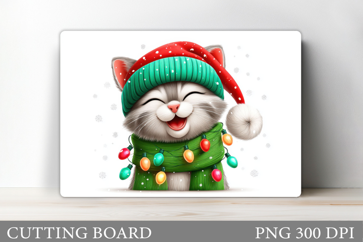 Christmas Cat Cutting Board. Christmas Cutting Board Design