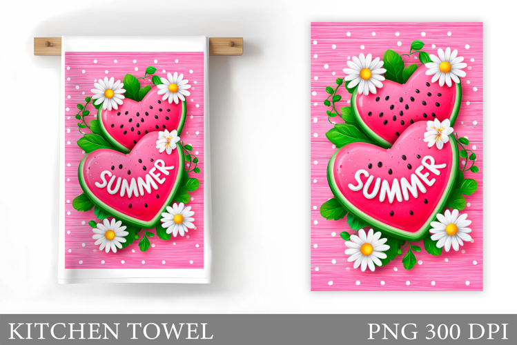 Summer Kitchen Towel Design. Watermelon Kitchen Towel