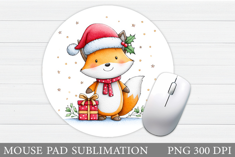 Christmas Fox Mouse Pad. Christmas Mouse Pad Sublimation