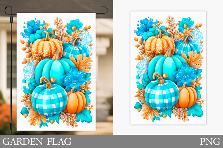 Fall Pumpkin Garden Flag. Fall Garden Flag Design