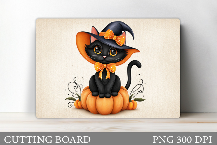 Black Cat Cutting Board. Halloween Cutting Board Design