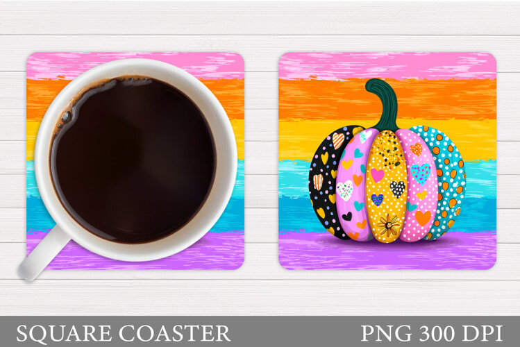 Pumpkin Coaster Design. Pumpkin Sublimation example image 1