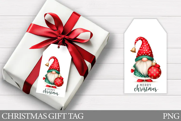 Christmas Gift Tags. Christmas Gnome Gift Tag Printable