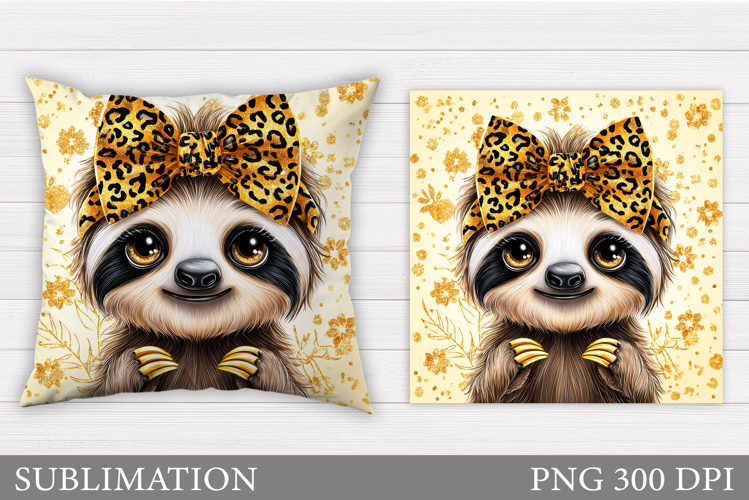 Cute Sloth Pillow Sublimation. Cute Sloth Sublimation