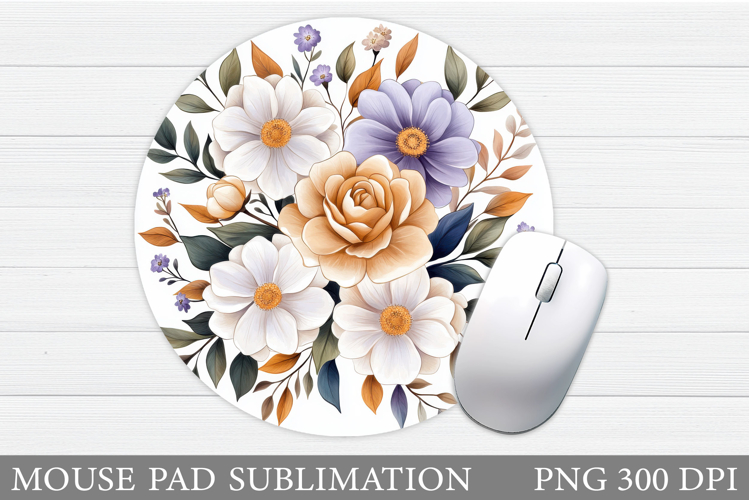 Flowers Mouse Pad Sublimation. Floral Mouse Pad Design