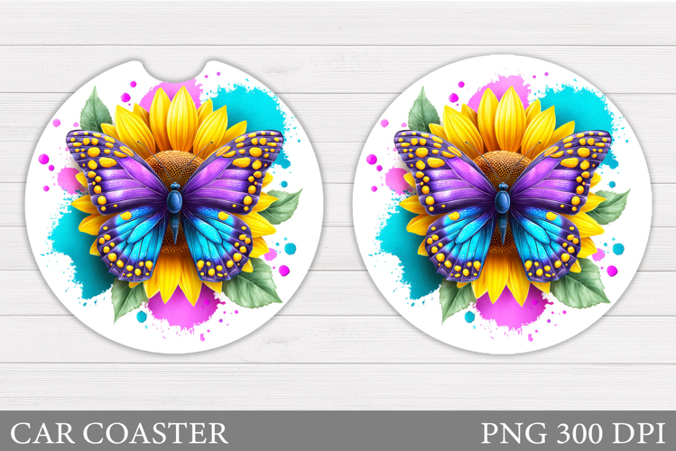 Butterfly Car Coaster Design. Butterfly Sublimation