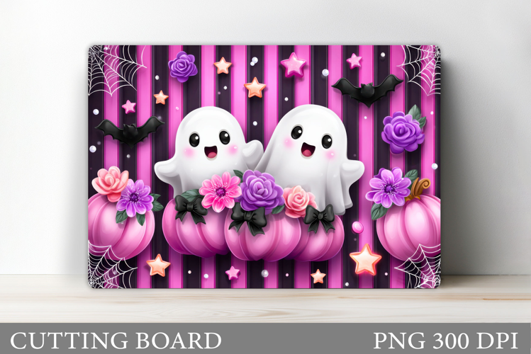 Ghost Cutting Board Sublimation. Halloween Cutting Board