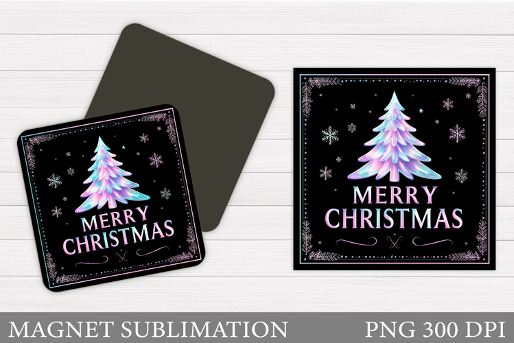 Christmas Magnet Design. Winter Magnet Sublimation