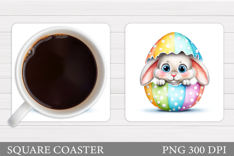 Easter Bunny Coaster Sublimation. Easter Coaster Design