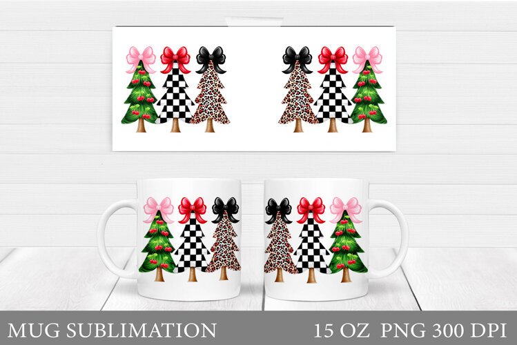 Christmas Tree Mug Design. Christmas Mug Sublimation example image 1