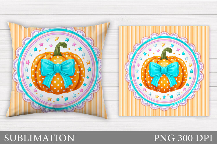 Pumpkin Pillow Design. Pumpkin Sublimation example image 1