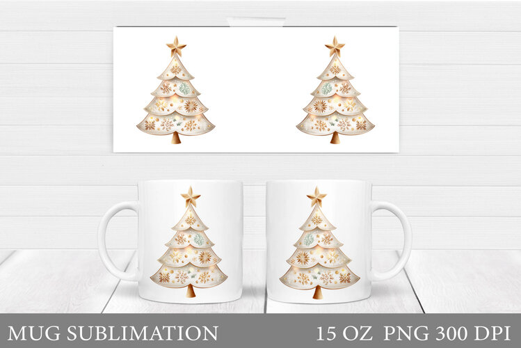 Christmas Tree Mug Design. Christmas Tree Mug Sublimation example image 1