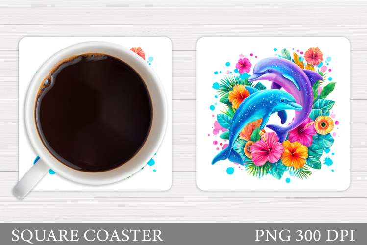 Dolphins Coaster Design. Dolphins Sublimation