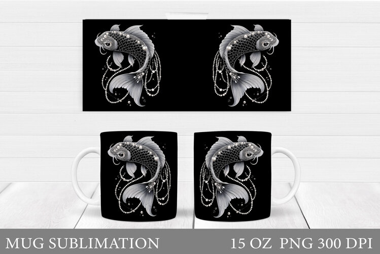 Fish Mug Wrap Design. Fish Mug Sublimation example image 1