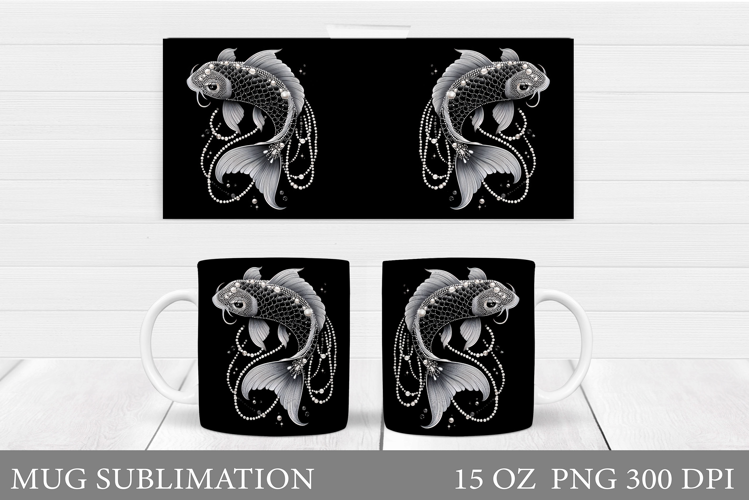 Fish Mug Wrap Design. Fish Mug Sublimation