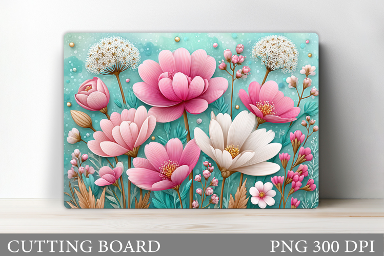 Floral Cutting Board Design. Flowers Cutting Board