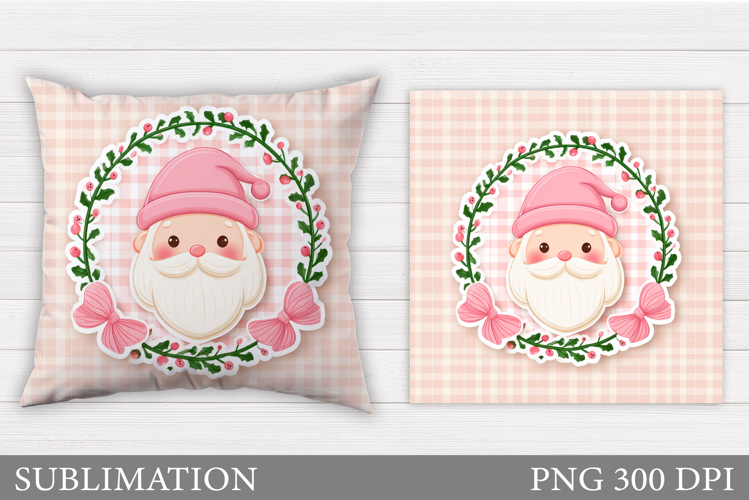 Santa Claus Pillow Design. Christmas Pillow Sublimation example image 1