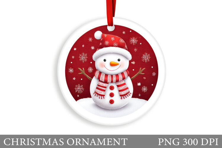 Snowman Christmas Ornament. Snowman Ornament Design example image 1