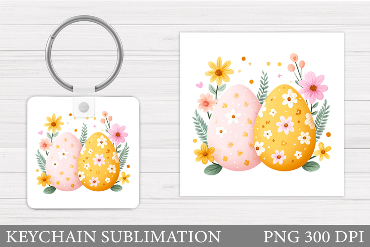 Easter Eggs Keychain Design. Easter Keychain Sublimation