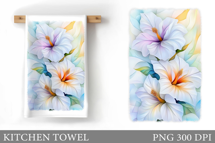 Flowers Kitchen Towel. Floral Kitchen Towel Sublimation