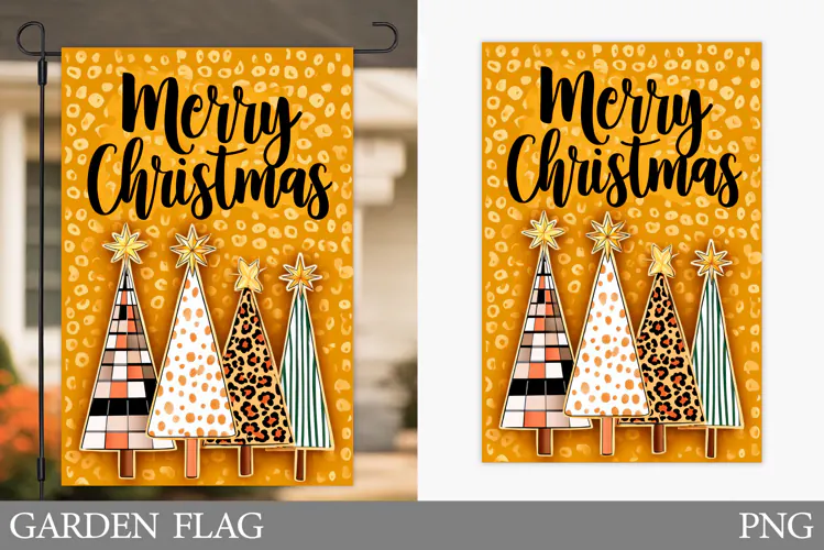 Merry Christmas Garden Flag. Christmas Garden Flag Design