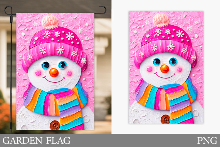 Cute Snowman Garden Flag. Christmas Garden Flag Design