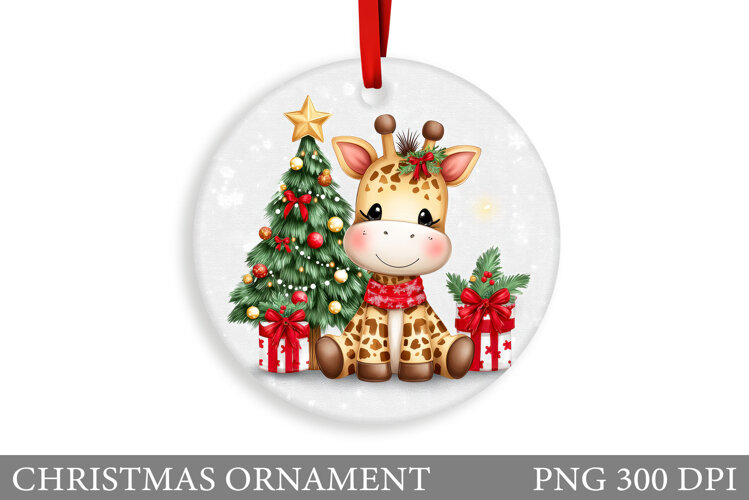 Cute Giraffe Christmas Ornament. Christmas Ornament Design example image 1