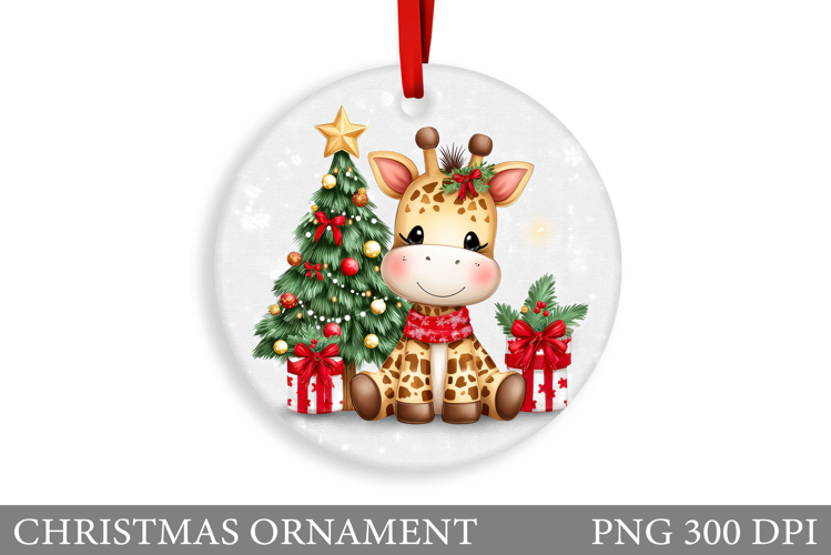 Cute Giraffe Christmas Ornament. Christmas Ornament Design