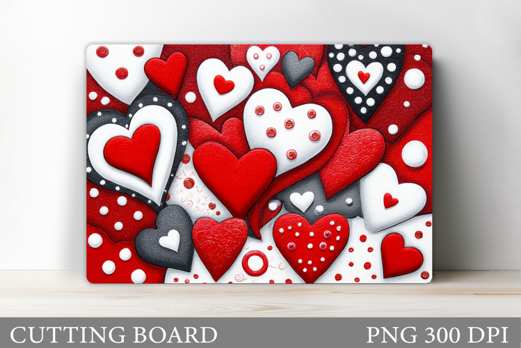 Hearts Cutting Board Design. Valentines Cutting Board