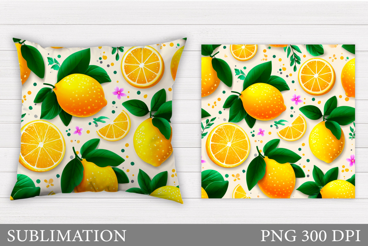 Lemons Pillow Design. Lemons Sublimation