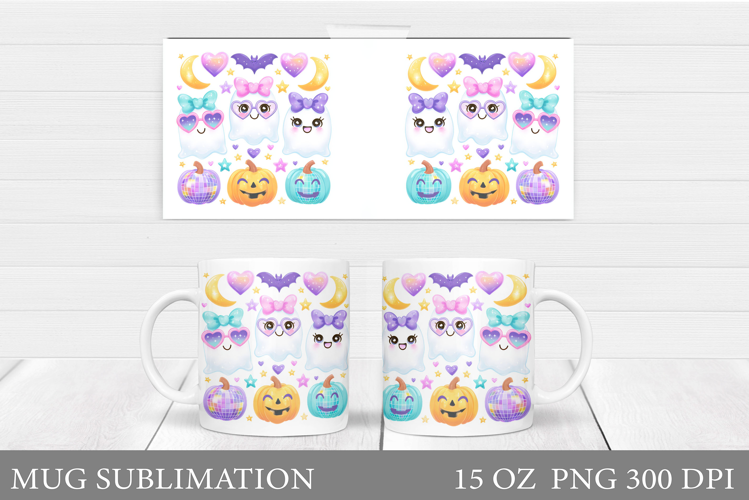 Halloween Mug Wrap Design. Halloween Sublimation
