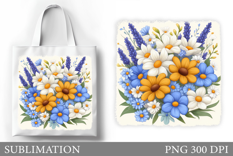 Flowers Tote Bag Design. Floral Tote Bag Sublimation