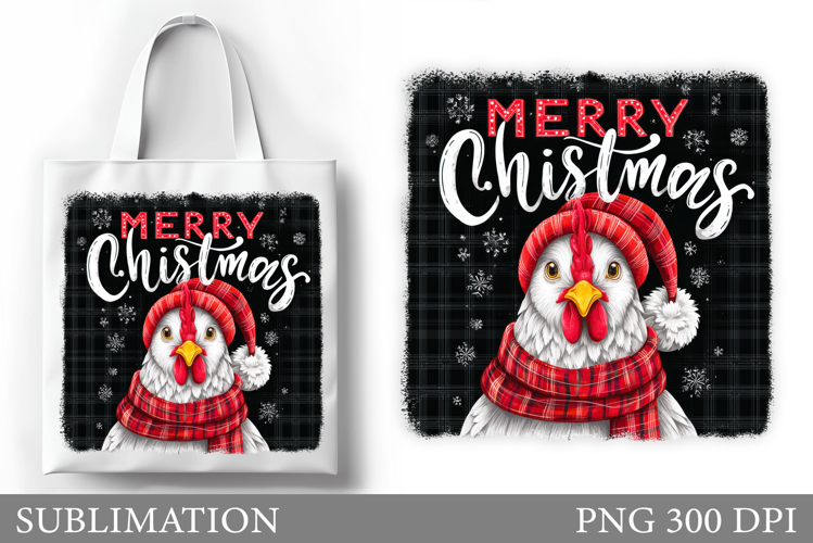 Christmas Chicken Tote Bag. Christmas Tote Bag Design
