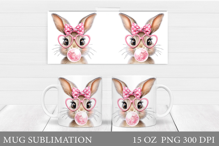 Cute Bunny Mug Design. Cute Bunny Sublimation