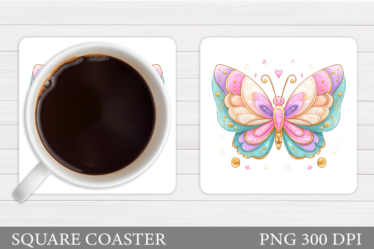 Butterfly Coaster Design. Butterfly Sublimation