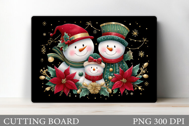 Cute Snowman Cutting Board. Christmas Cutting Board Design example image 1