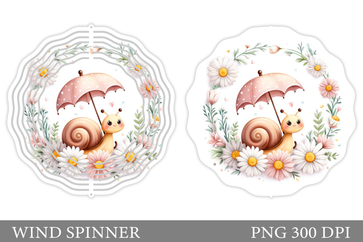 Snail Wind Spinner Sublimation. Flowers Wind Spinner Design