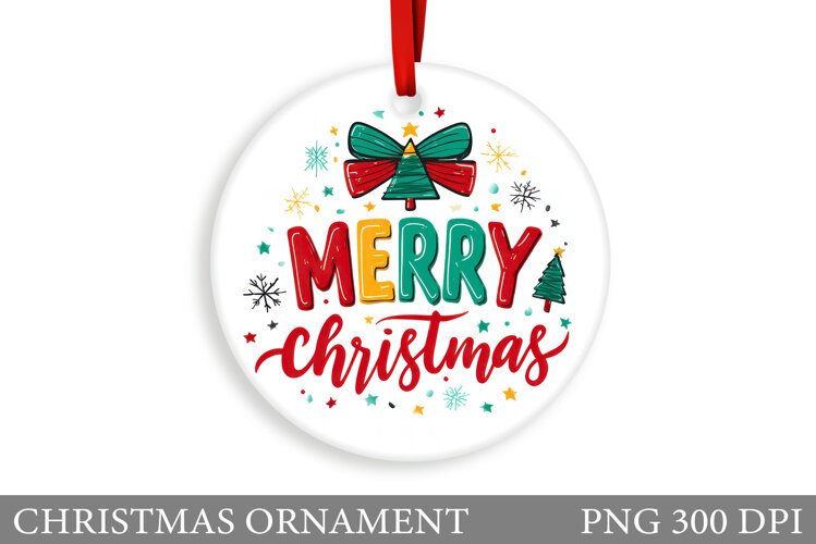 Merry Christmas Ornament. Christmas Ornament Sublimation example image 1