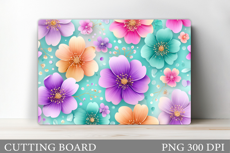 Floral Cutting Board Design. Flowers Cutting Board