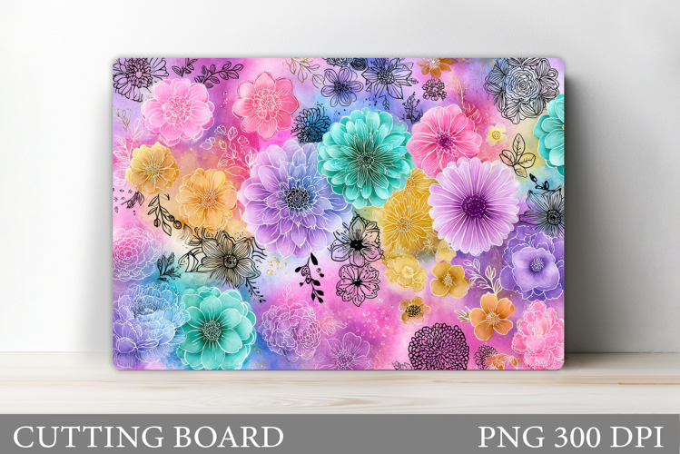 Floral Cutting Board Design. Flowers Cutting Board