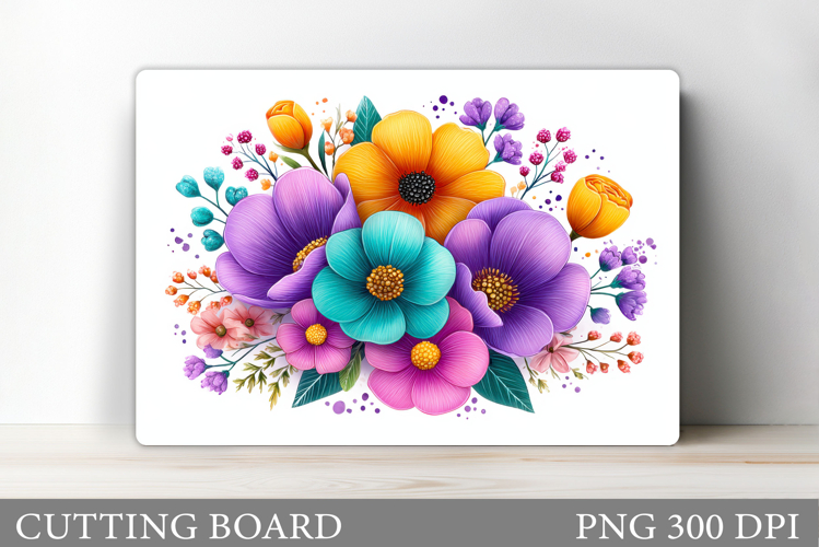 Flowers Cutting Board. Floral Cutting Board Sublimation