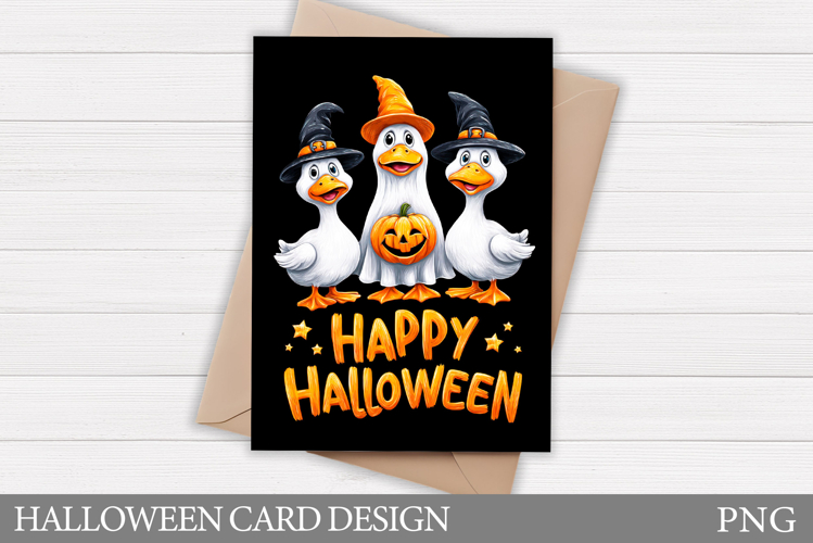Halloween Goose Card Design. Halloween Card Printable