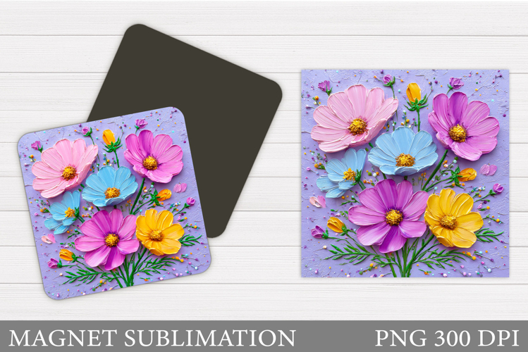 Wildflowers Magnet Design. Flowers Magnet Sublimation