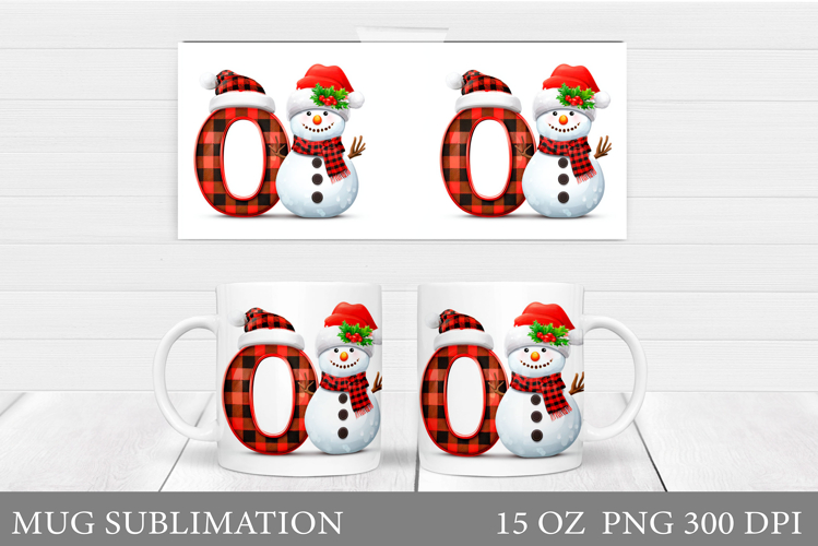 Christmas Letter O Sublimation. Christmas Mug Design