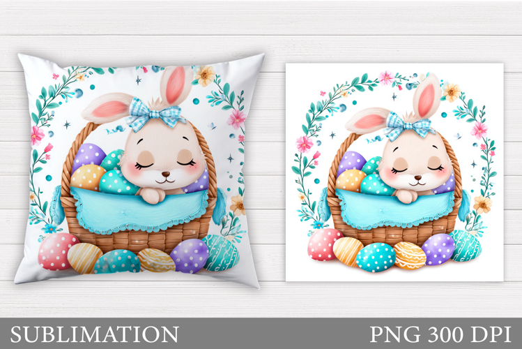 Easter Bunny Sublimation. Easter Bunny Pillow Design