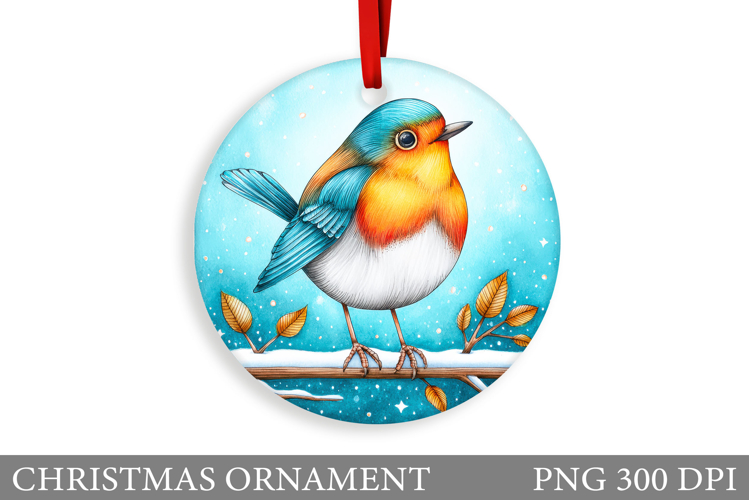 Cute Bird Christmas Ornament. Christmas Sublimation