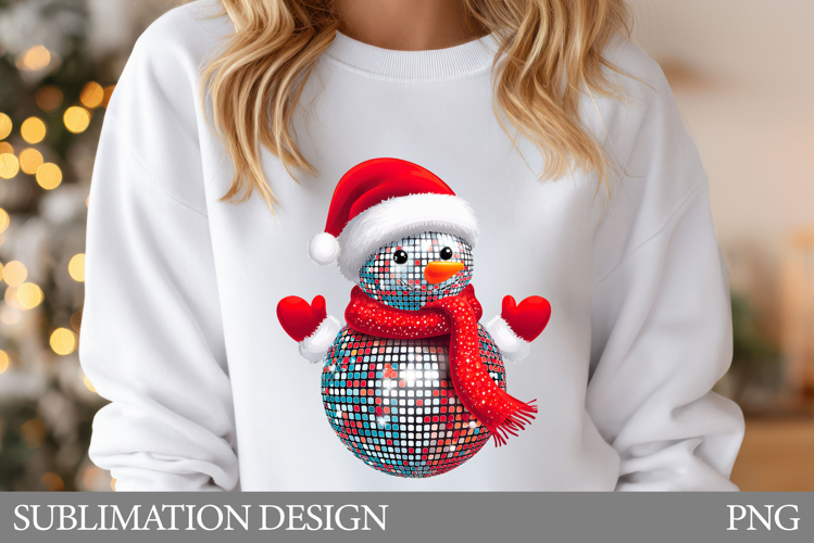 Disco Snowman T-Shirt Design. Disco Snowman Sublimation