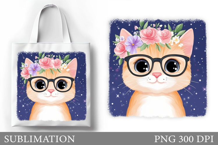Cute Cat Sublimation. Cute Cat Tote Bag Sublimation