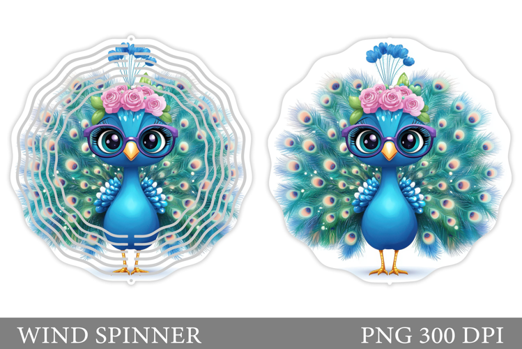 Cute Peacock Wind Spinner. Cute Peacock Sublimation